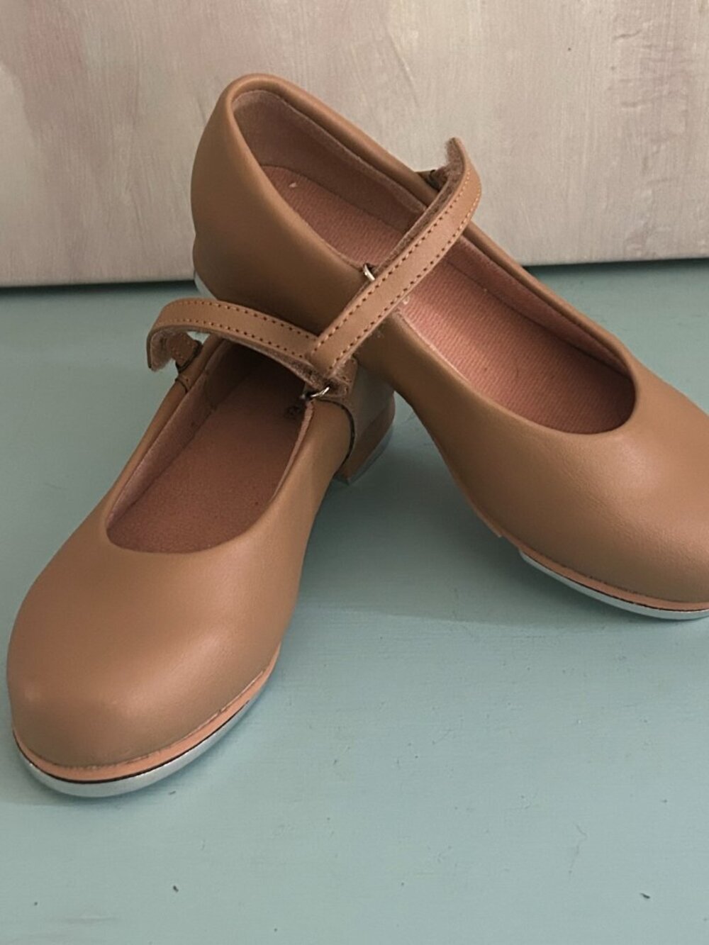 Leo Child Rhythm Tan Tap Shoe Size 10.5 Mary Jane Tap Shoe Dance Class - Picture 10 of 11